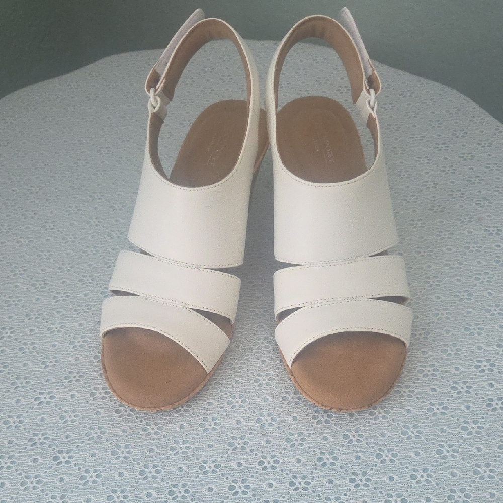 Rockport Leather Cork Wedge Sandles